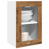 vidaXL Dulap de sticlă suspendat &ldquo;Lyon&rdquo; lemn vechi 40x31x60 cm