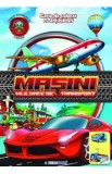 Masini. Mijloace de transport. Carte de colorat cu abtibilduri