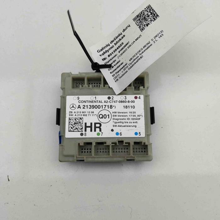 Modul de control ușă dreapta spate MERCEDES-BENZ E W213 2016 OEM: A2139001718,A2C7470860800,A2139011208,A2139027111 31354523