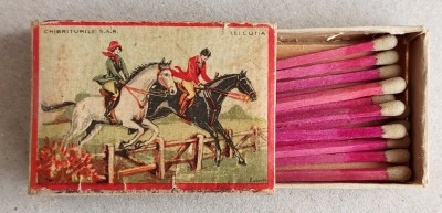 1935 Calareti - cutie de chibrituri romanesti din lemn, produsa de S.A.R. Bucuresti foto