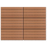 VidaXL Plăci de pardoseală, 6 buc., maro, 60 x 30 cm, WPC, 1 m&sup2;