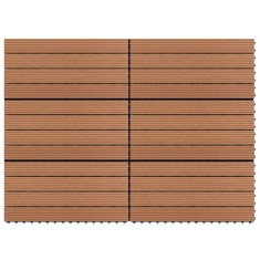 vidaXL Plăci de pardoseală, 6 buc., maro, 60 x 30 cm, WPC, 1 m&sup2;
