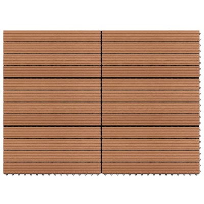 vidaXL Plăci de pardoseală, 6 buc., maro, 60 x 30 cm, WPC, 1 m&amp;sup2; foto