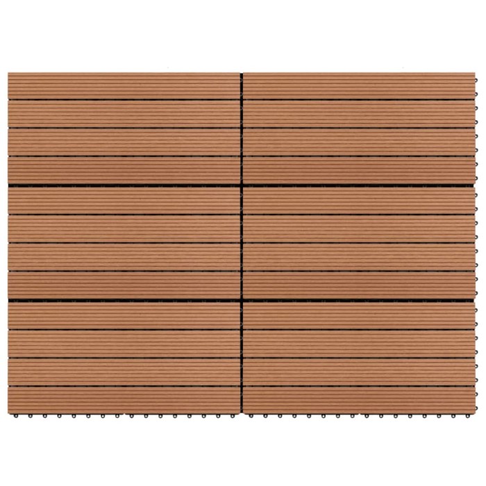 vidaXL Plăci de pardoseală, 6 buc., maro, 60 x 30 cm, WPC, 1 m&sup2;