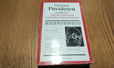 CINCINAT PAVELESCU - Versuri Epigrame Amintiri Corespondenta, 1972, 549 p. foto