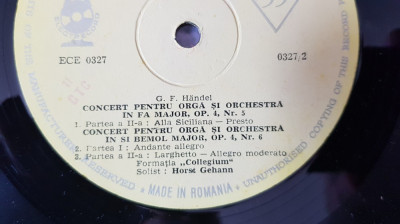 Georg Friedrich Handel - Concerte pentru orga si orchestra (Vinil) foto