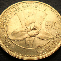 Moneda exotica 50 CENTAVOS - GUATEMALA, anul 2001 * cod 420 = A.UNC luciu batere