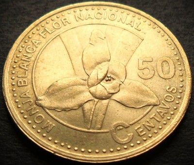 Moneda exotica 50 CENTAVOS - GUATEMALA, anul 2001 * cod 420 = A.UNC luciu batere foto