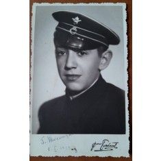 Fotografie tip carte postala, tanar militar, 1939