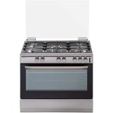 Aragaz clasic 5 arzatoare gaz, cuptor gaz, 90x60 cm, Studio Casa, GRAND CUCINA GC90 New, Inox, Grill, WOK, Rotisor, clasa energetica A, Gratare Fonta