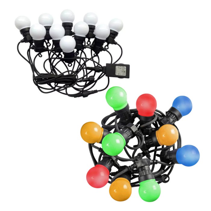 Ghirlanda luminoasa 10 metri, 2 modele, 10 becuri LED E27, 220V