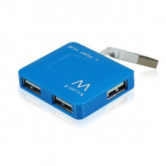 Hub Mini 4 Porturi Ewent EW1126 USB 2.0 Albastru foto