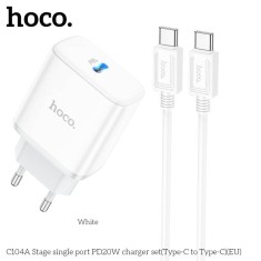 Incarcator Priza USB-C+Cablu Type-C PD20W C104A