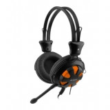 Casti audio gaming A4Tech ComfortFit HS-28-3 , 3.5 mm Jack TRS , Difuzoare 40 mm , Negru/Portocaliu