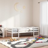 VidaXL Cadru de pat pentru copii, alb, 90x200 cm, lemn masiv de pin