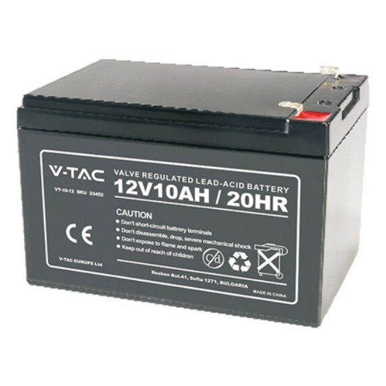 Acumulator gel plumb, 12V, 10Ah, V-Tac, SKU-23452