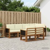 Cumpara ieftin Set de canapele de exterior 7 buc. 7-Locuri Natural si Crem