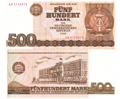 Germania DDR RDG 500 Mark 1985 P-33f UNC foto