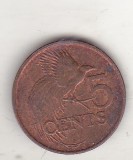 bnk mnd Trinidad Tobago 5 centi 2007 , pasare