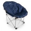 Scaun Pliabil Exterior Navaris Albastru, Captusit, 150kg + Geanta Transport. Portabil Gradina, Camping