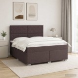 Cumpara ieftin Pat boxspring cu saltea Maro inchis 160 x 200 cm Tesatura
