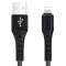 CABLU DATE INCARCARE FISH LIGHTNING(APPLE) 1M 2.4A NEGRU