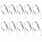 Cumpara ieftin Set 10 bride metalice inox 400 mm, coliere din otel inoxidabil pentru prinderea cablurilor, furtunurilor si conductelor