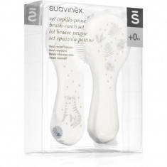 Suavinex Tigers Brush-comb Set set pentru nou-nascuti si copii Grey 2 buc