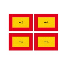 Set 4 Placute Reflectorizante Galben Rosu 282X196 Mm Aluminiu