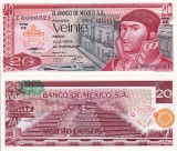 MEXIC 20 Pesos 1977 UNC Bancnota Ne流通rata America Numismatica Colectionari