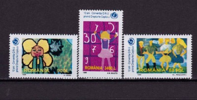 ✅RO 1999 LP 1497,&amp;quot;Aniv. Conventiei O.N.U.-drepturile copilului&amp;quot;,serie ,MNH foto