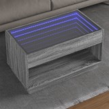 VidaXL Măsuță de cafea cu LED infinity, gri sonoma, 90x50x50 cm