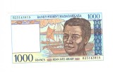 Bancnota Madagascar 1000 francs 1996-2004, stare buna