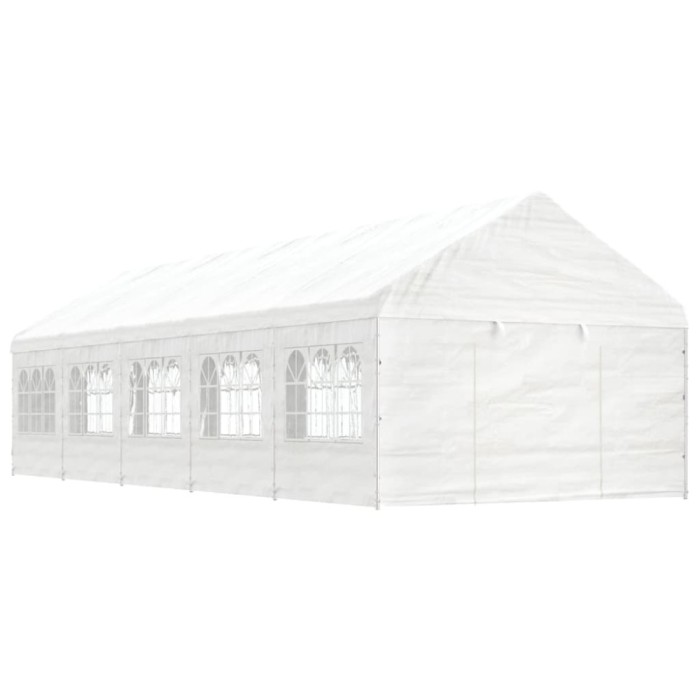 Gossi foisor cu acoperis, alb, 11,15x4,08x3,22 m, polietilena