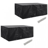 Cumpara ieftin Huse mobilier grădină, 2 buc, 8 persoane, 229x113 cm poliratan, vidaXL