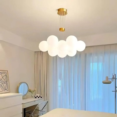 Lustra MODERNA, tip Pendul, LOFT Bagliore, Glob, 9xE27, Inaltime Reglabila, Auriu ModernLight Concept foto