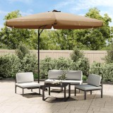 vidaXL Umbrelă de soare de grădină, st&acirc;lp din oțel, taupe, 300 cm 47315