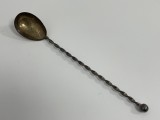 Cumpara ieftin Lingura veche argintata pentru cocktail de provenienta scandinava avand manerul rasucit si avand 30 cm lungime