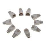 Cumpara ieftin Set 10 bucati manson de protectie pentru mufe internet, RJ 45, gri
