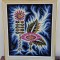 TABLOU VINTAGE GOBLEN INRAMAT MARE DE JEAN LURCAT, ANII&#039;70, FLORI ABSTRACTE