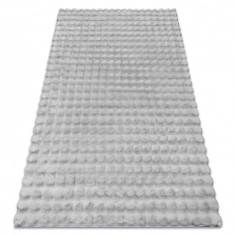 Covor BUBBLE argintiu 21 IMITARE BLANĂ DE IEPURE 3D structural, 140x190 cm foto