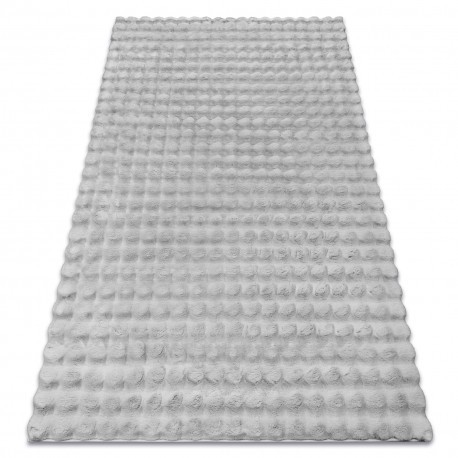 Covor BUBBLE argintiu 21 IMITARE BLANĂ DE IEPURE 3D structural, 160x220 cm