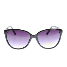 Ochelari de soare cu rama neagra lucioasa si lentile degrade mov