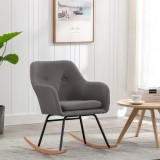 vidaXL Scaun Balansoar Gri Deschis Textil, Picioare Fag, Design Modern, Confortabil, 60x71x79 cm, Max 110 kg