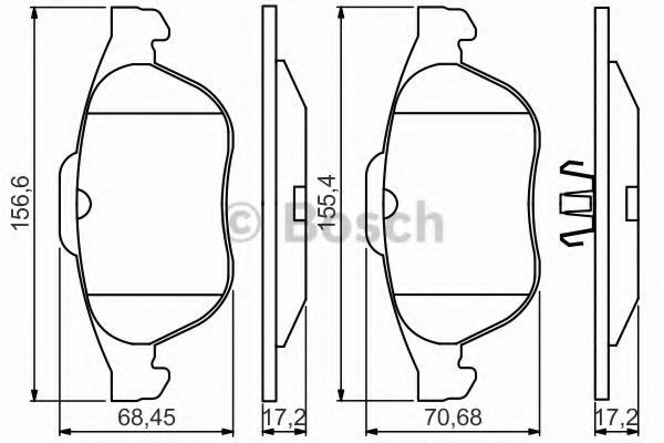 Set placute frana,frana disc RENAULT SCENIC I (JA0/1) (1999 - 2003) BOSCH 0 986 495 264