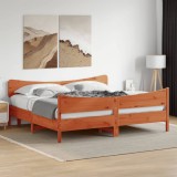 VidaXL Cadru de pat fără saltea, maro ceruit 200x200 cm lemn masiv pin