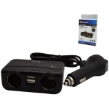 &Icirc;ncărcător Auto Olesson 1676, 120W, 12/24V, 2 Ieșiri Brichetă și 2 Porturi USB cu Voltmetru