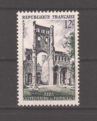 Franta 1954 - Aniversarea a 1300 de ani a Biserici Jumi&eacute;ges, MNH