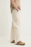 Levi&#039;s pantaloni de bumbac culoarea bej, drept, 568 LOOSE STRT
