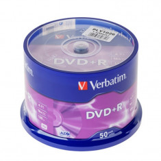 Pachet DVD+R X16 Verbatim, capacitate 4.7 GB, viteza scriere 16X, 50 bucati foto